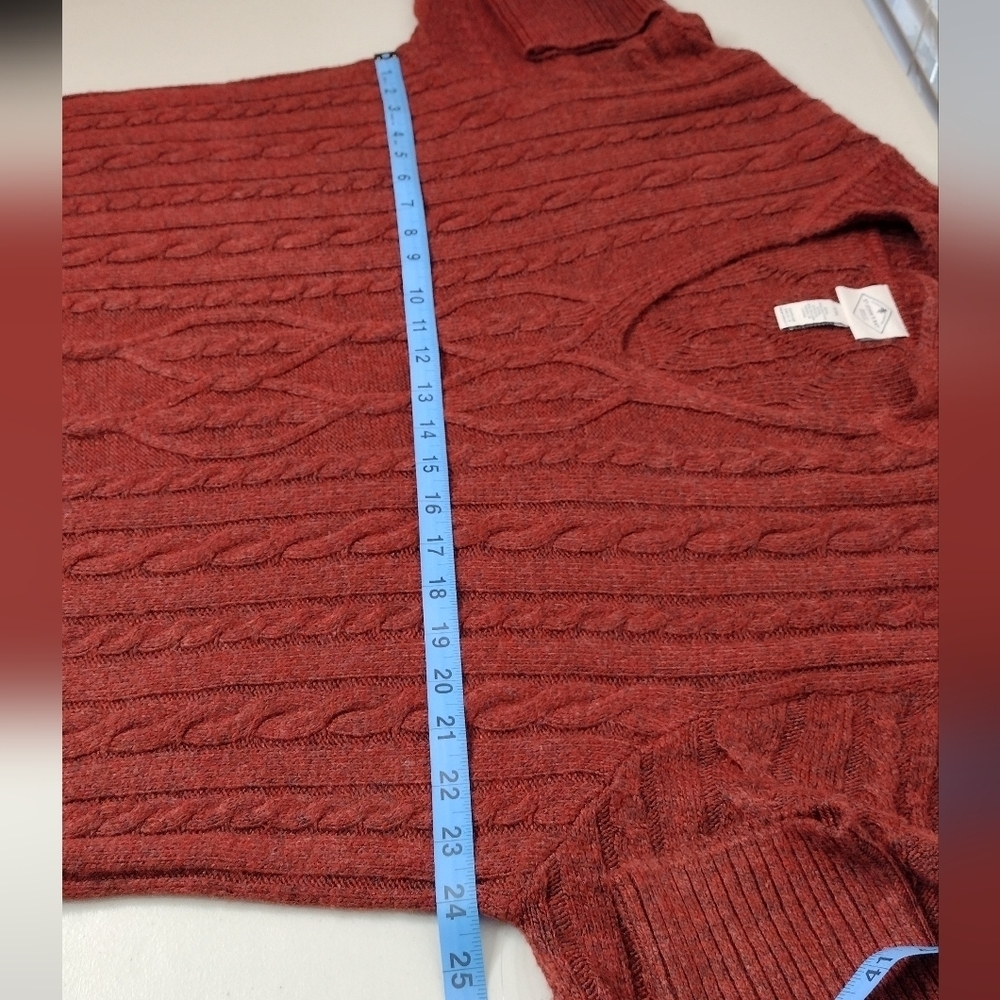 NWT St. John's Bay Rustic Brick Cable Knit Pullover Long Sleeve V-Neck Sweater - Picture 14 of 15